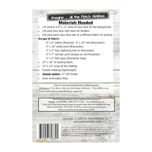 PDF Pattern #137 Firecrackers & Fireworks by Patch Abilities - back cover