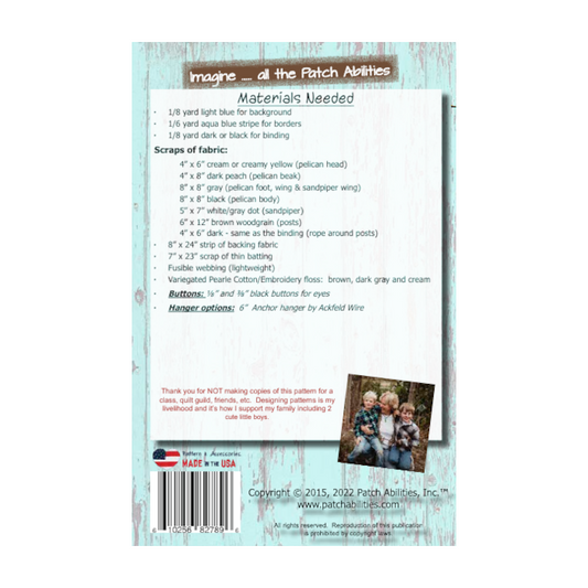 PDF Pattern #155 Pelican by Patch Abilities - back cover