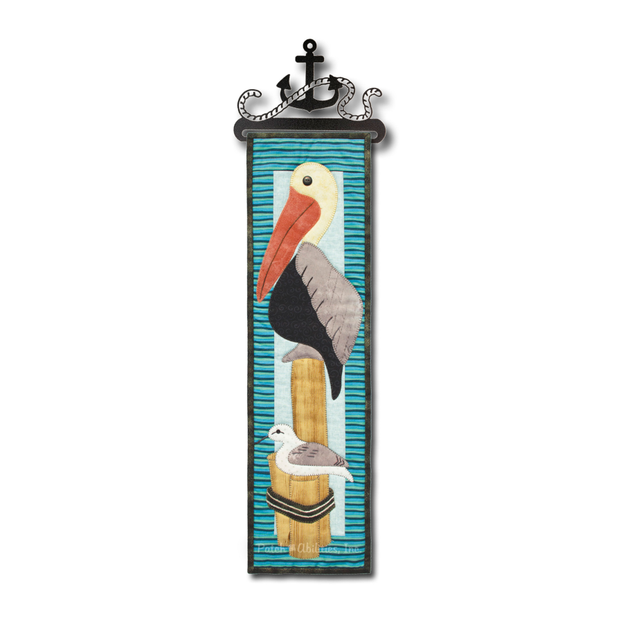 PDF Pattern #155 Pelican by Patch Abilities - wall hanging on hanger