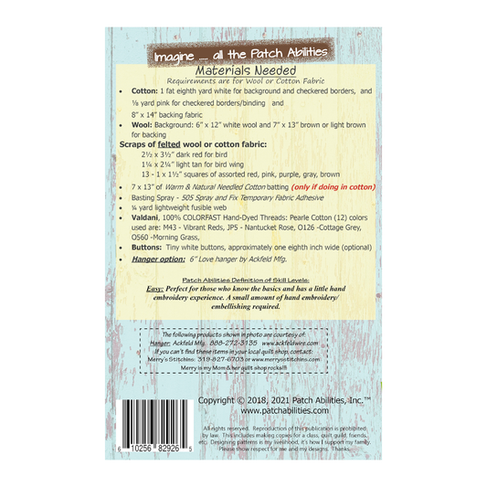 PDF Pattern #171 Hangin' Hearts by Patch Abilities - back cover