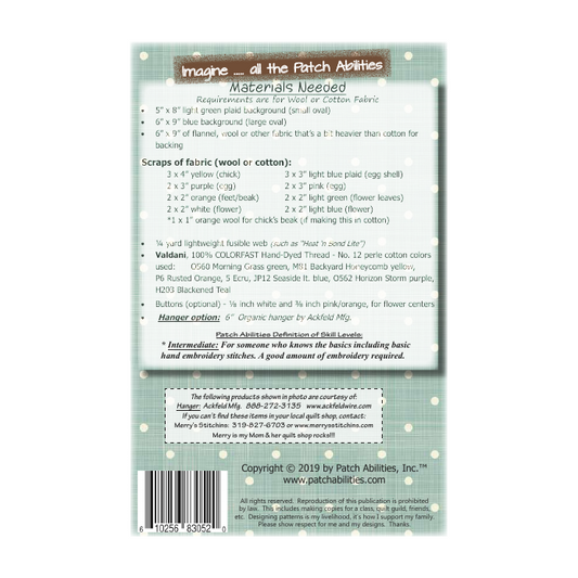 PDF Pattern #196 It's Easter by Patch Abilities - back cover