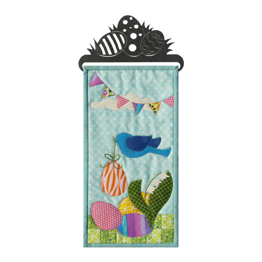 PDF Pattern #197 Blue Bird Easter by Patch Abilities - wall hanging on hanger