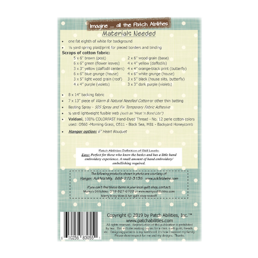 PDF Pattern #198 Bloomin' Butterfly House by Patch Abilities - back cover
