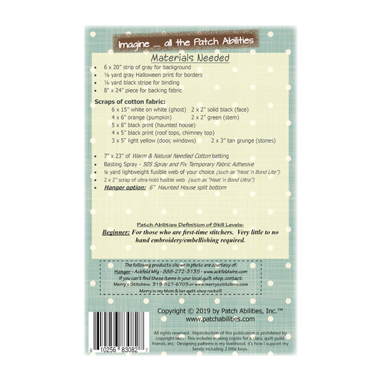 PDF Pattern #219 Haunt 'n Ghost by Patch Abilities - back cover