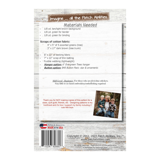 PDF Pattern #45 Holiday Tree by Patch Abilities - back cover