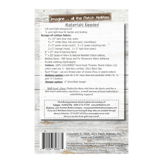 PDF Pattern #57 SVEN by Patch Abilities - back cover