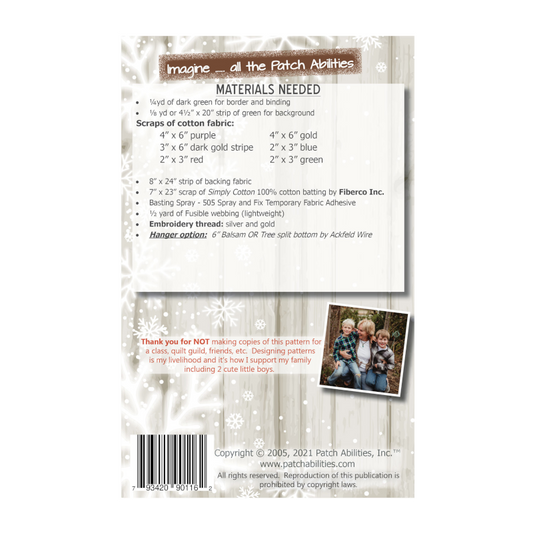 PDF Pattern Season's Greetings #73 by Patch Abilities - back cover