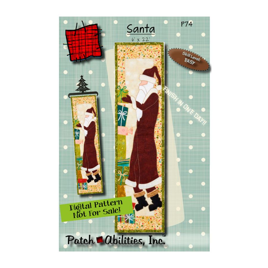PDF Pattern #74 Santa by Patch Abilities - front cover