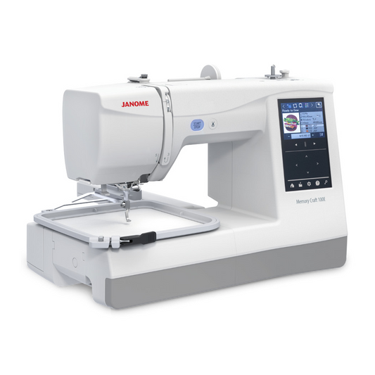 Janome Memory Craft 100E - with embroidery hoop