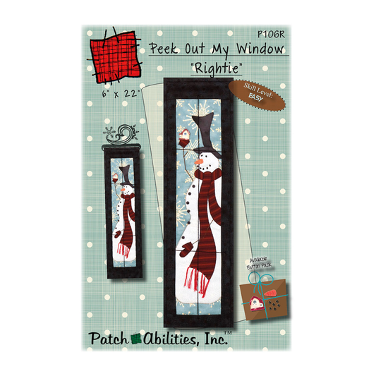PDF Pattern #106R Peek Out My Window "Rightie" by Patch Abilities - front cover