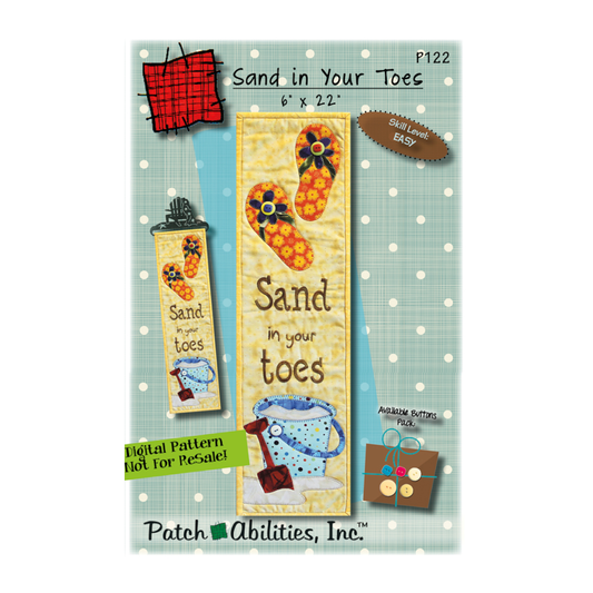 PDF Pattern #122 Sand in Your Toes by Patch Abilities - front cover