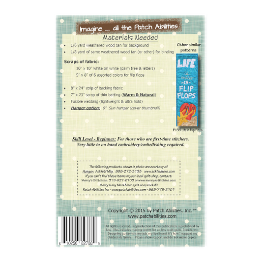 PDF Pattern #154 Keep Calm by Patch Abilities - back cover