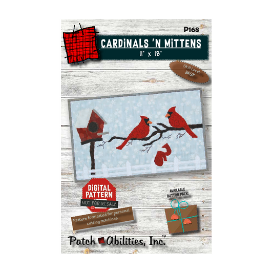 PDF Pattern #168 Cardinals 'n Mittens by Patch Abilities - front cover