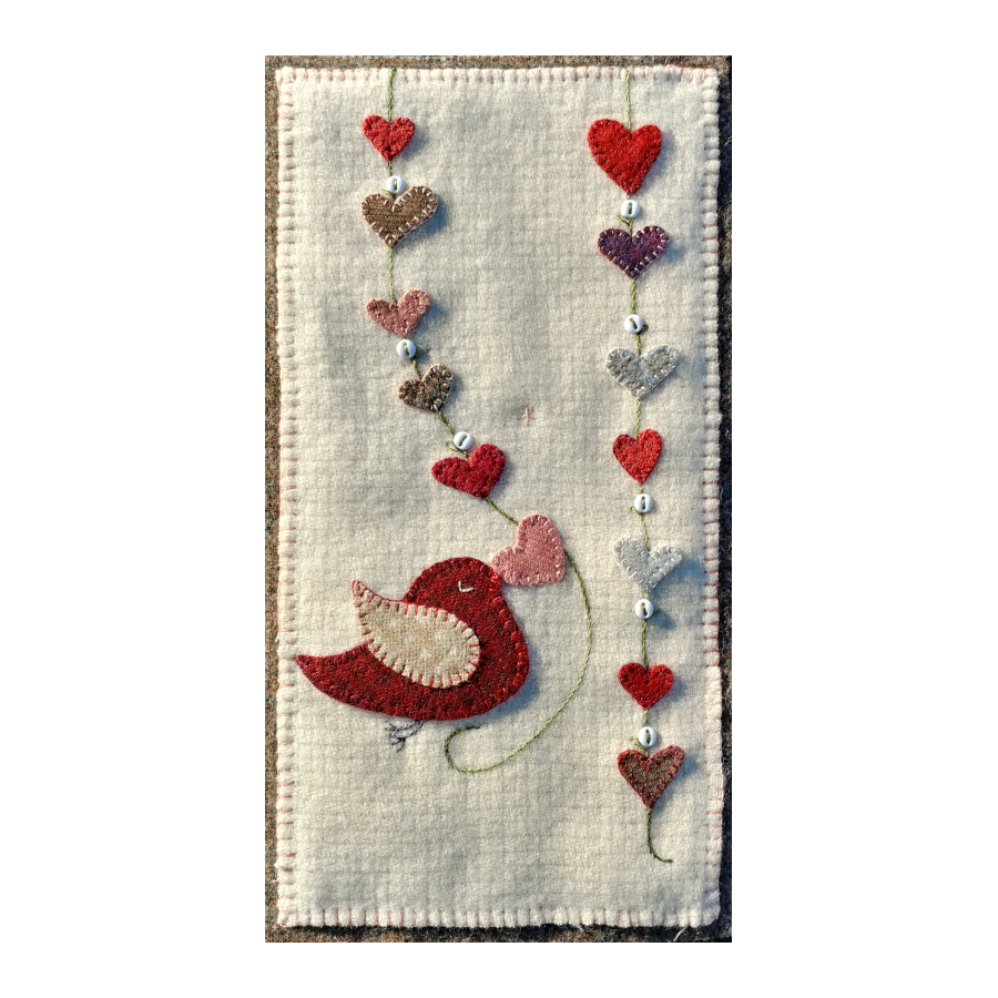 PDF Pattern #171 Hangin' Hearts by Patch Abilities - wall hanging in wool