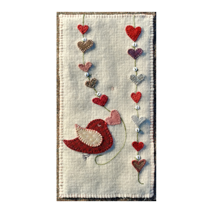 PDF Pattern #171 Hangin' Hearts by Patch Abilities - wall hanging in wool