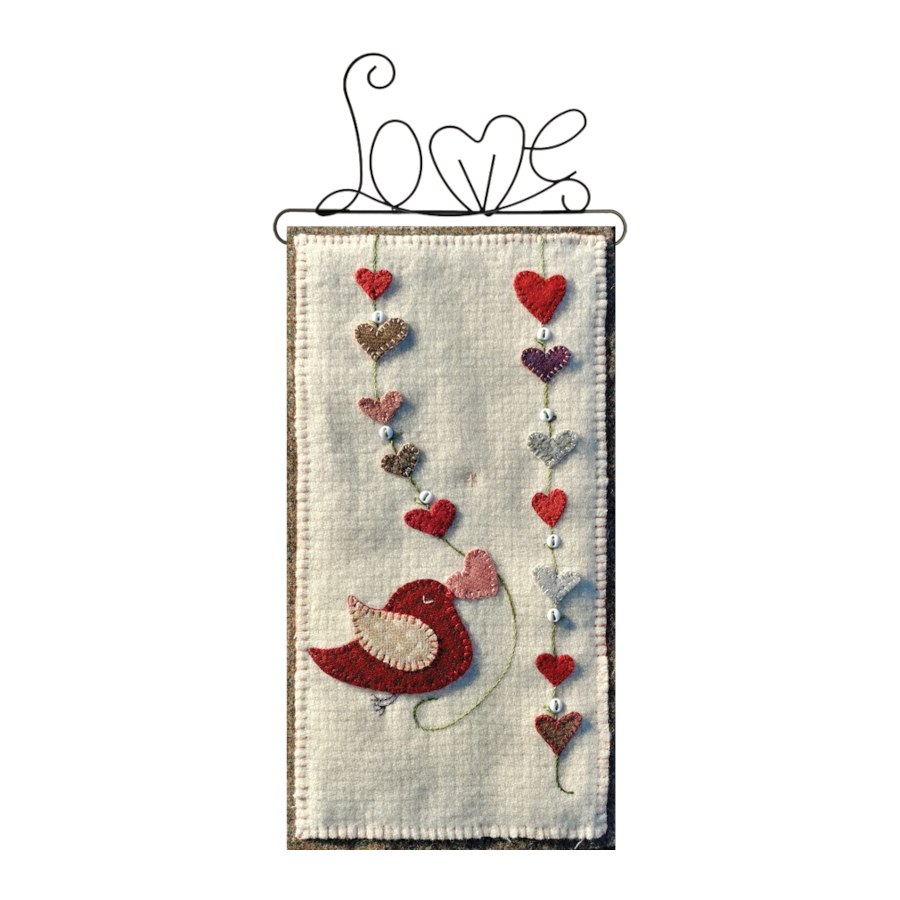 PDF Pattern #171 Hangin' Hearts by Patch Abilities - wall hanging on hanger