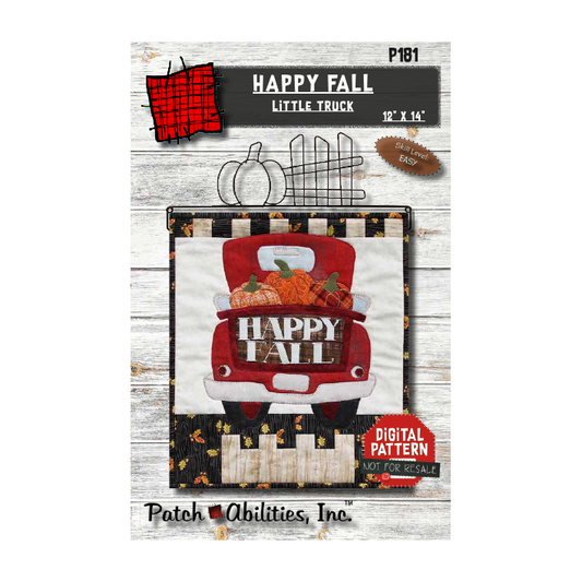 PDF Pattern #181 Happy Fall Little Truck by Patch Abilities - front cover