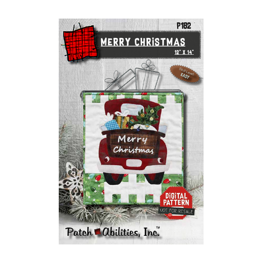 PDF Pattern #182 Merry Christmas Little Truck by Patch Abilities - front cover