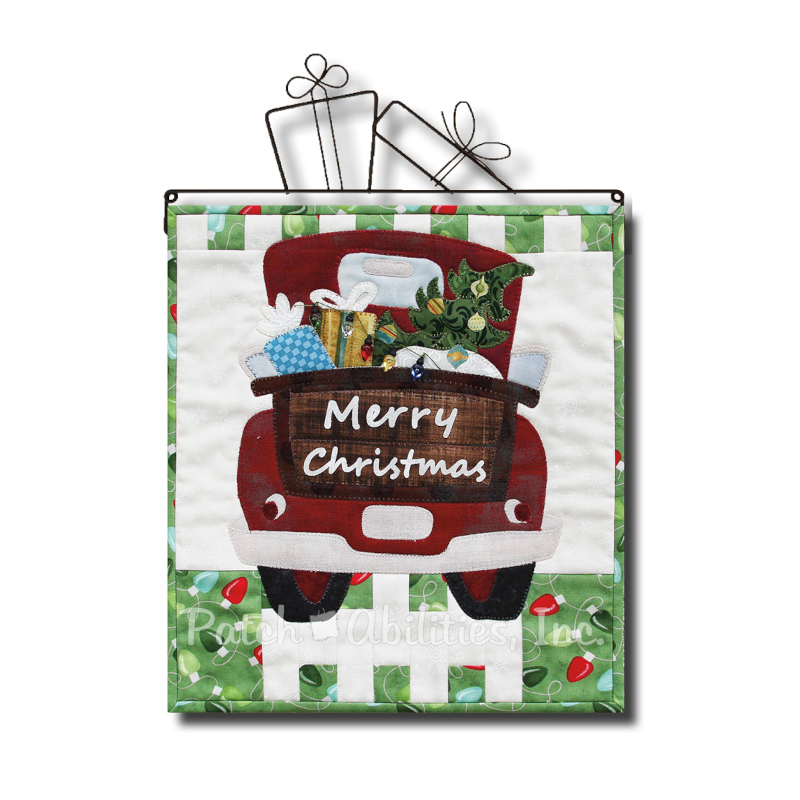 PDF Pattern #182 Merry Christmas Little Truck by Patch Abilities - wall hanging