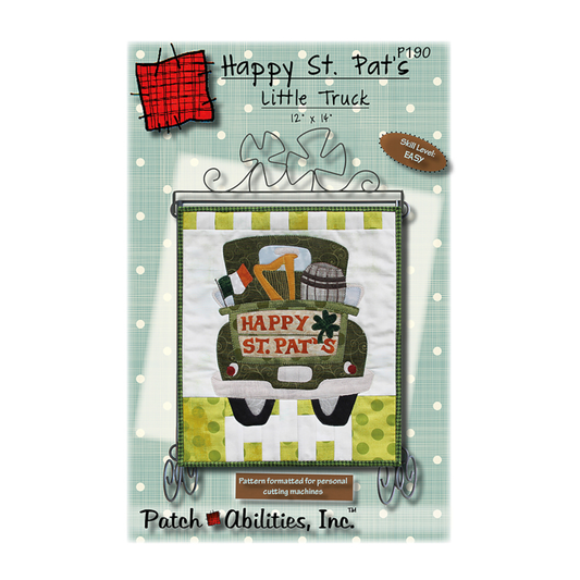 PDF Pattern #190 Happy St Pats Little Truck by Patch Abilities - front cover