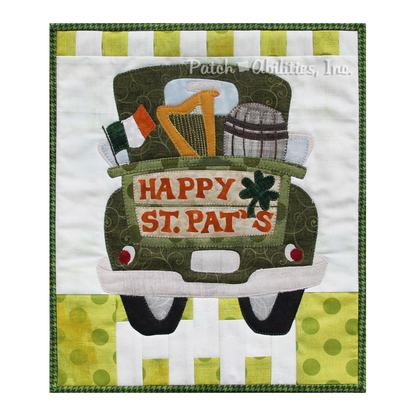 PDF Pattern #190 Happy St Pats Little Truck by Patch Abilities - wall hanging