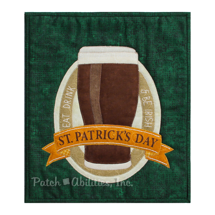 PDF Pattern #192 Eat Drink & Be Irish by Patch Abilities - wall hanging