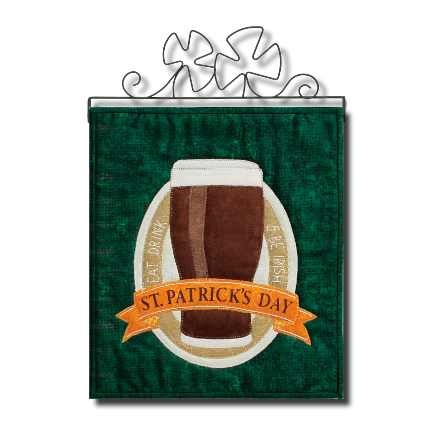 PDF Pattern #192 Eat Drink & Be Irish by Patch Abilities - wall hanging on hanger