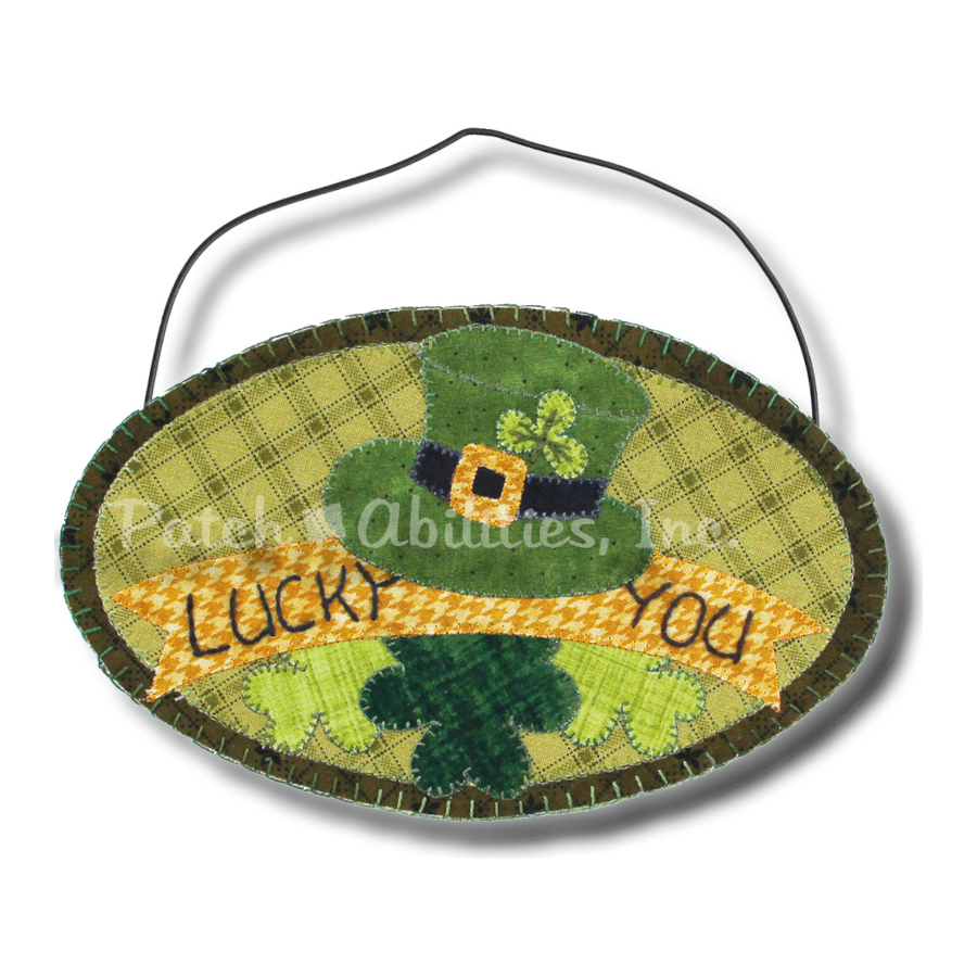 PDF Pattern #193 Lucky You by Patch Abilities - wall hanging on wire