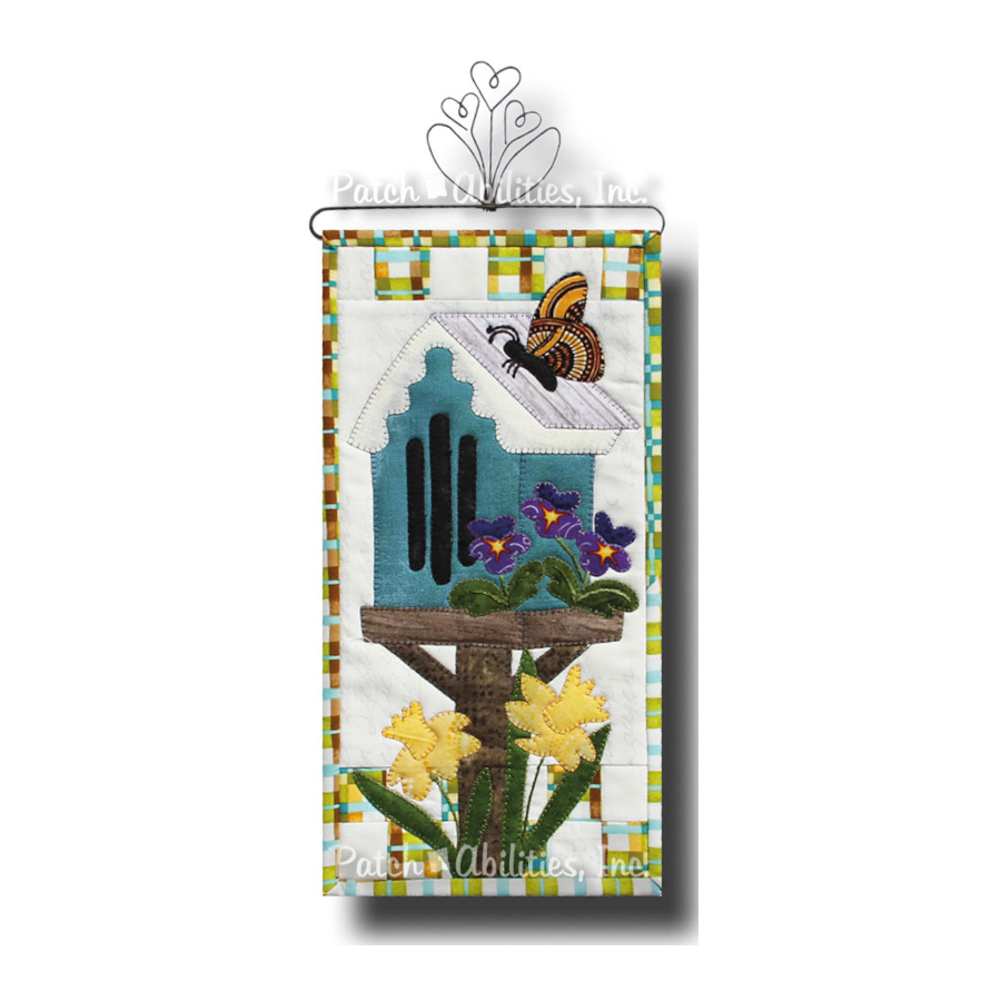 PDF Pattern #198 Bloomin' Butterfly House by Patch Abilities - wall hanging on hanger