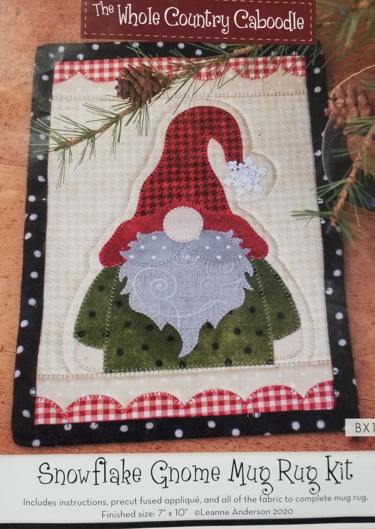 Snowflake Gnome Mug Rug Kit by The Whole Country Caboodle