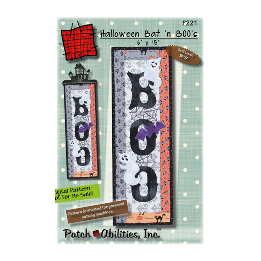 PDF Pattern #221 Halloween Bat 'n BOOs by Patch Abilities - front cover