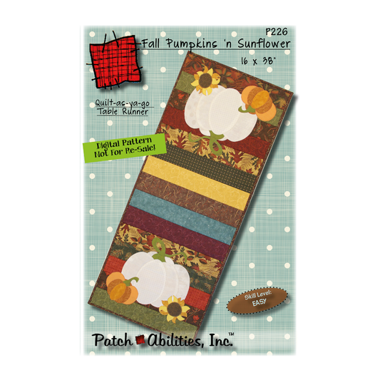 PDF Pattern #226 Fall Pumpkins 'n Sunflower by Patch Abilities - front cover