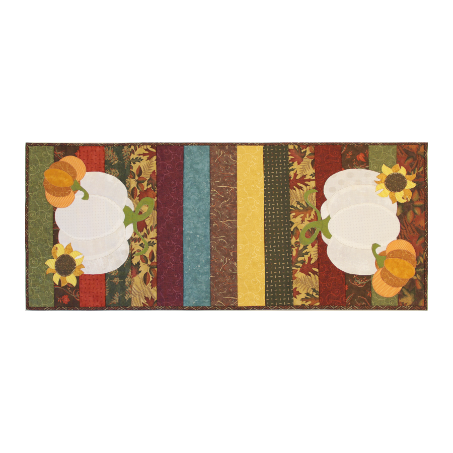 PDF Pattern #226 Fall Pumpkins 'n Sunflower by Patch Abilities - table runner