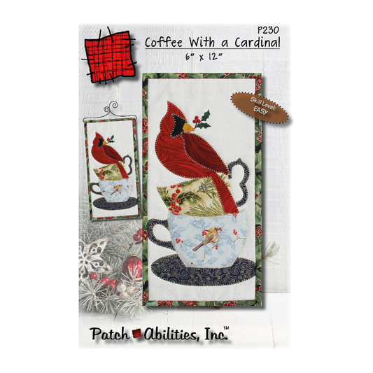 PDF Pattern #230 Coffee With A Cardinal by Patch Abilities - front cover