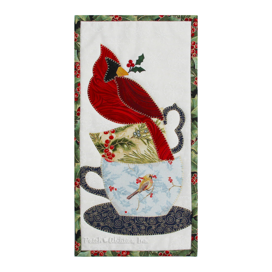 PDF Pattern #230 Coffee With A Cardinal by Patch Abilities - wall hanging