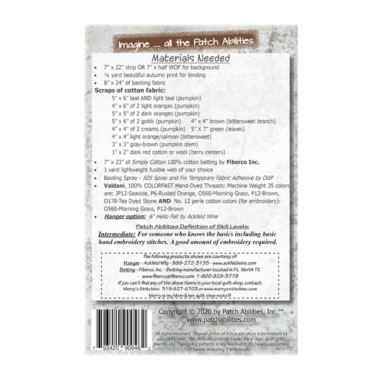 Pumpkins Galore #253 by Patch Abilities (back cover)