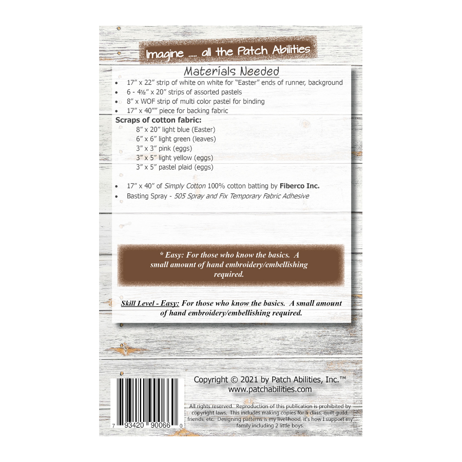 Peaceful Easter #265 by Patch Abilities (back cover)