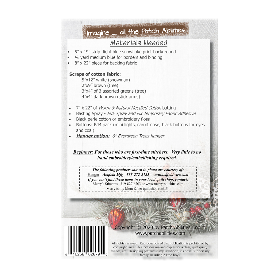 PDF Pattern #44 Hangin Lights by Patch Abilities - back cover