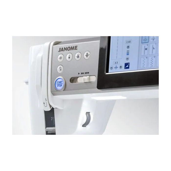 Janome Continental M8 Professional - close-up of control panel buttons