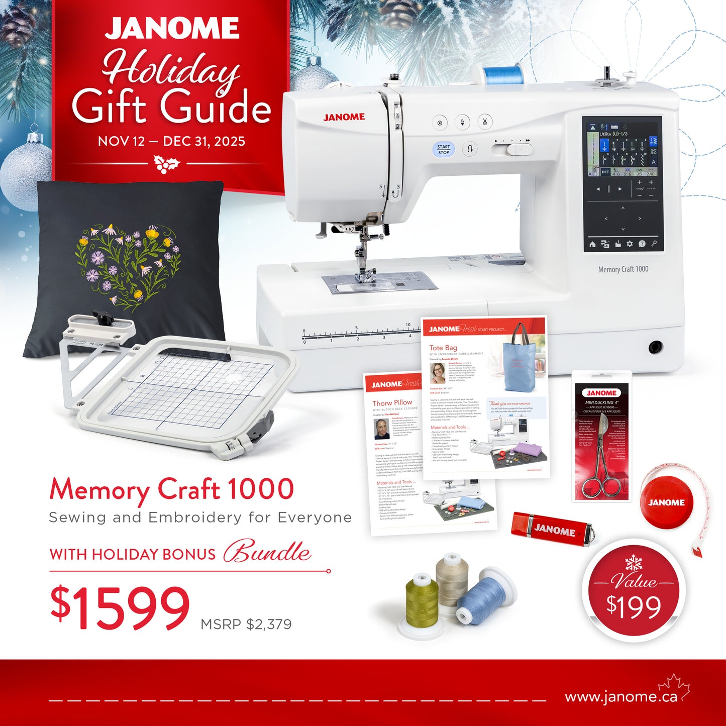 Janome Holiday 2025 MC 1000 Gift Guide